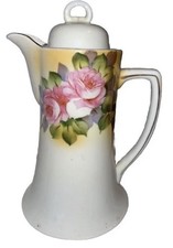 Cute Vintage Ceramic Chocolate Pot Tea Pot Flowers Japan picture