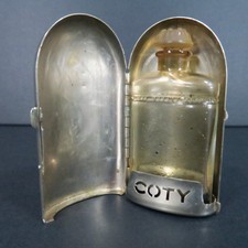 Vintage Mini Chypre de Coty Perfume Bottle in Metal Casket Case Art Deco 20s 30s picture