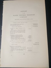 1898 New Hampshire train report of Maine Central Railroad 15 pgs, rolling stock picture