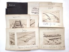 1890s antique PHOTO ALBUM RAILROAD RAILS history WINCHELL STUDIOS sketches picture