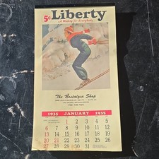 Liberty Magazine January 1935 Calendar Page Shirley Temple Article Collectible picture