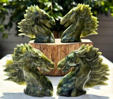 Wholesale Lot 4 PCs Natural Nephrite Horse Crystals Healing Energy picture