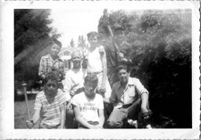 Boys Kids Playing Baseball Camp Stevens Julian CA B&W 1950s VTG Vintage Photo picture
