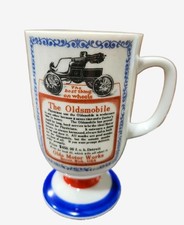 Vintage Oldsmobile 1903 Car Advertising Pedestal Mug Blue Base Automobilia Rare picture