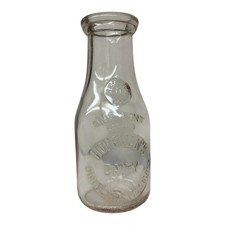 Hoffman’s Dairy Douglassville PA Embossed Clear Glass Pint Milk Bottle picture