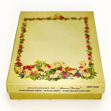 Vintage American Greetings Stationery Set 200SN 2020K Flower Babies 53pc Incomp picture