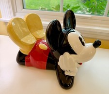 Vintage Mickey Mouse Lying Down Cookie Jar from Disney Direct NIB Never Used picture