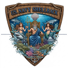 US Navy Shellback USN Shirt - Shellback Certificate Crossing Military T-Shirt picture