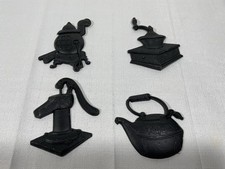 4 Sexton Black Metal Wall Plaques 1980 USA picture