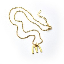McDonald's Gold Plated Golden Arches Necklace - NEW picture