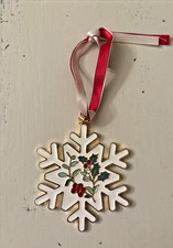Pfaltzgraff Winterberry Snowflake Christmas Ornament Enamel/Metal picture