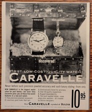 Caravelle Waterproof Watches 1963 Vintage Quarter Page Folio Print Ad picture