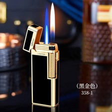 DERUI Dual Flame Torch Lighter Slim Windproof Butane Metal Luxury Gift Pro...... picture