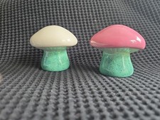 Cute Vintage Ceramic Mushroom Salt and Pepper Shakers Handmade picture