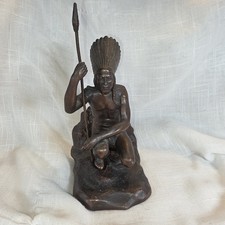 Vintage Bronze JENNINGS BROTHERS J.B. Native American with Spear Single  Bookend picture