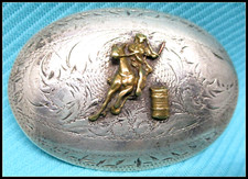 1970's SOLID STERLING SILVER Front TEX TAN Barrel Racing Rodeo Belt Buckle picture