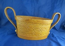 Carved Birch Bark Basket w/Handles picture