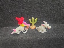 Vintage Mini Mexican Man on Donkey,Braying Donkey, Cactus Hong Kong Hard Plastic picture
