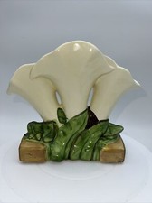 Vintage Antique Reflections Pottery Triple Calla Lily Vase EUC picture
