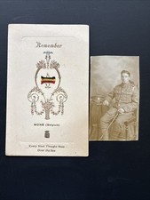 WWI 1918–1919 British Soldier Soldier Photo Christmas Card Mons Belgium Cypher picture