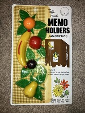 Vintage  Travco Tutti-Fruiti Magnetic Memo Holders Magnets NOS picture