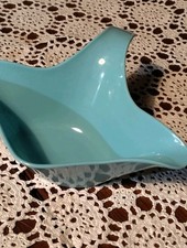 Brookpark Turquoise Blue Three Spout Gravy Boat MCM Melamine Serving Collectible picture