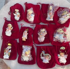 Vintage 12 Ashton Drake HollyDay Angels Christmas Heirloom Ornaments EUC picture