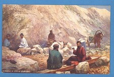 RUSSIA RUSLAND TYPES AND HORSE VINTAGE POSTCARD 212 picture