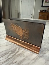 Vintage Coppercraft Guild Praying Hands Copper Letter, Desk, Napkin Holder picture