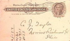 1898 Philadelphia Postcard Davis & Gorman Co Estate Legal Notice Auditor picture