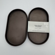Better Homes & Gardens Vanity Tray Set Of 2 Bronze Oval Bathroom Decor picture