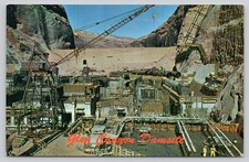 Vintage Glen Canyon Dam Under Construction Postcard Page AZ Bradshaw's Chrome picture