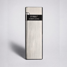 NEW ZORRO Slim Metal Lighter Silver Gray Butane Refillable Windproof Torch  picture
