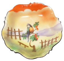 Antique Erdmann Schlegelmilch Prov Saxe Germany Bird Scene Porcelain Plate 5.5