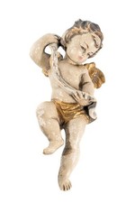18th C Antique Italian Carved Polychrome Giltwood Cherub Putto Angel Sculpture picture