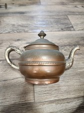 Antique Rochester Stamping Works Copper Nickel Teapot Kettle Victorian 1890s picture