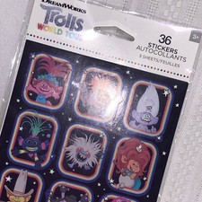STICKERS pack of Trolls World Tour Stickers 36 in Pack NEW Sealed Dreamworks picture