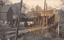 J50/ Springfield Vermont RPPC Postcard c1910 Trolley Railroad Barn Fire 141 picture
