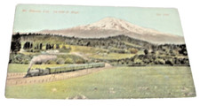 1910 SOUTHERN PACIFIC PASSENGER TRAIN AT MOUNT SHASTA UNUSED POST CARD picture