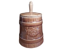 Cookie Churn Ceramic Cookie Jar Brown vintage picture