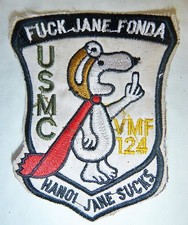 Fark You Jane Fonda - SNOOPY PATCH - Hanoi Jane Sucks - VMF 124 - Vietnam War picture