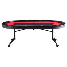 Uimoso 10-Player Oval Foldable Poker Table for Casino and Card Games, 90