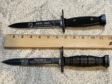2pc American Mint America At War Vietnam War Bayonet Dagger Set Black Blade picture