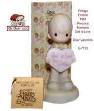 Vintage 1981 Precious Moments God Is Love Dear Valentine Figurine E7153 boxed picture