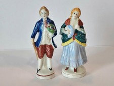 Vintage Occupied Japan Colonial Couple Figurines Hand Painted Porcelain Pair picture