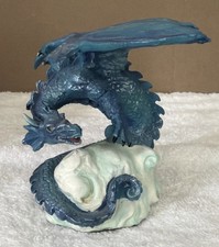 SUMMIT COLLECTION Blue Dragon on Rock Fantasy Figurine picture