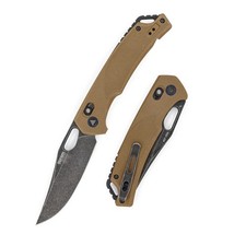 SRM 9201-GW - D2 Tool Steel - Ambi Lock Flipper - Brown G10 EDC - NEW picture
