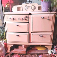 vintage O'keefe & Merritt stove oven 4 legs beige enamel picture