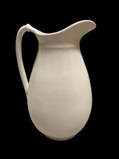 Antique Homer Laughlin Large 12 Inch Cable White Ironstone Water Pitcher/Ewer picture