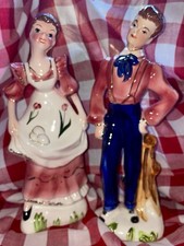 Kreiss & Company Ceramic Country Style Couple. Vintage 50s Mint picture